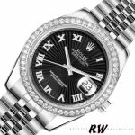 Rolex Datejust 178384 Stainless Steel Black Sunburst dial 31MM Lady Replica Watch - Image 2