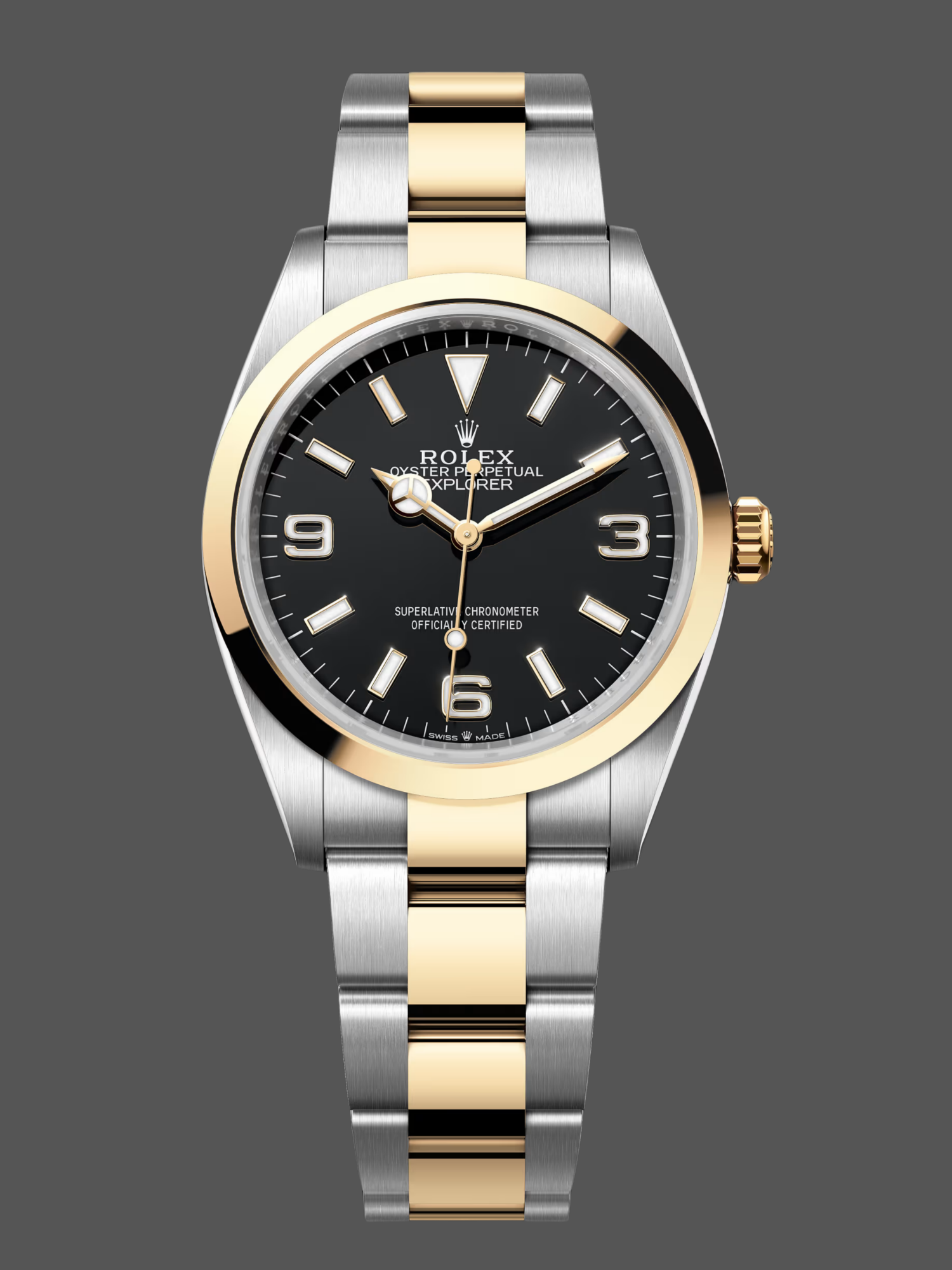 7471A964-26BF-BE29-C521-FA60349051CC Rolex Explorer 36 Black Dial Yellow Gold M124273 0001 Women's Watch - Image 1