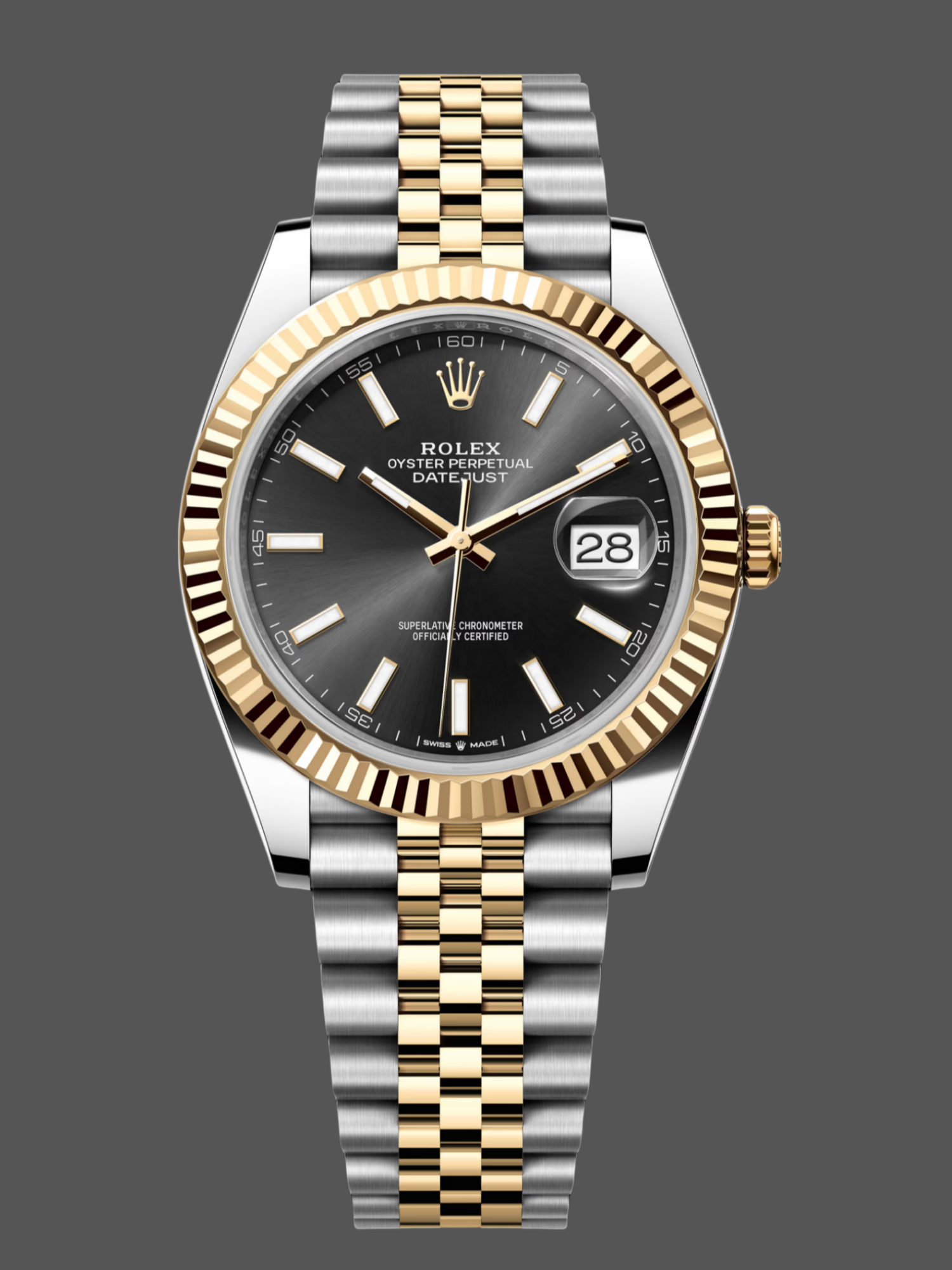 74893459-9F54-5DAF-C898-2D9EEFA36393 Rolex Datejust 41 Black Dial Gold & Steel 126333 0014 Men's Watch - Image 1