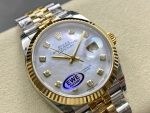Rolex Datejust 126233 White MOP Diamond Dial Fluted Bezel 36MM Unisex Replica Watch - Image 6