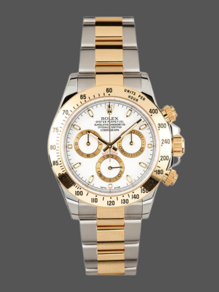 75054D60-24AE-2C3C-DE25-6B450C2EB56D Rolex Daytona 116523 Stainless steel White Dial 40mm Mens Replica Watch - Image 1