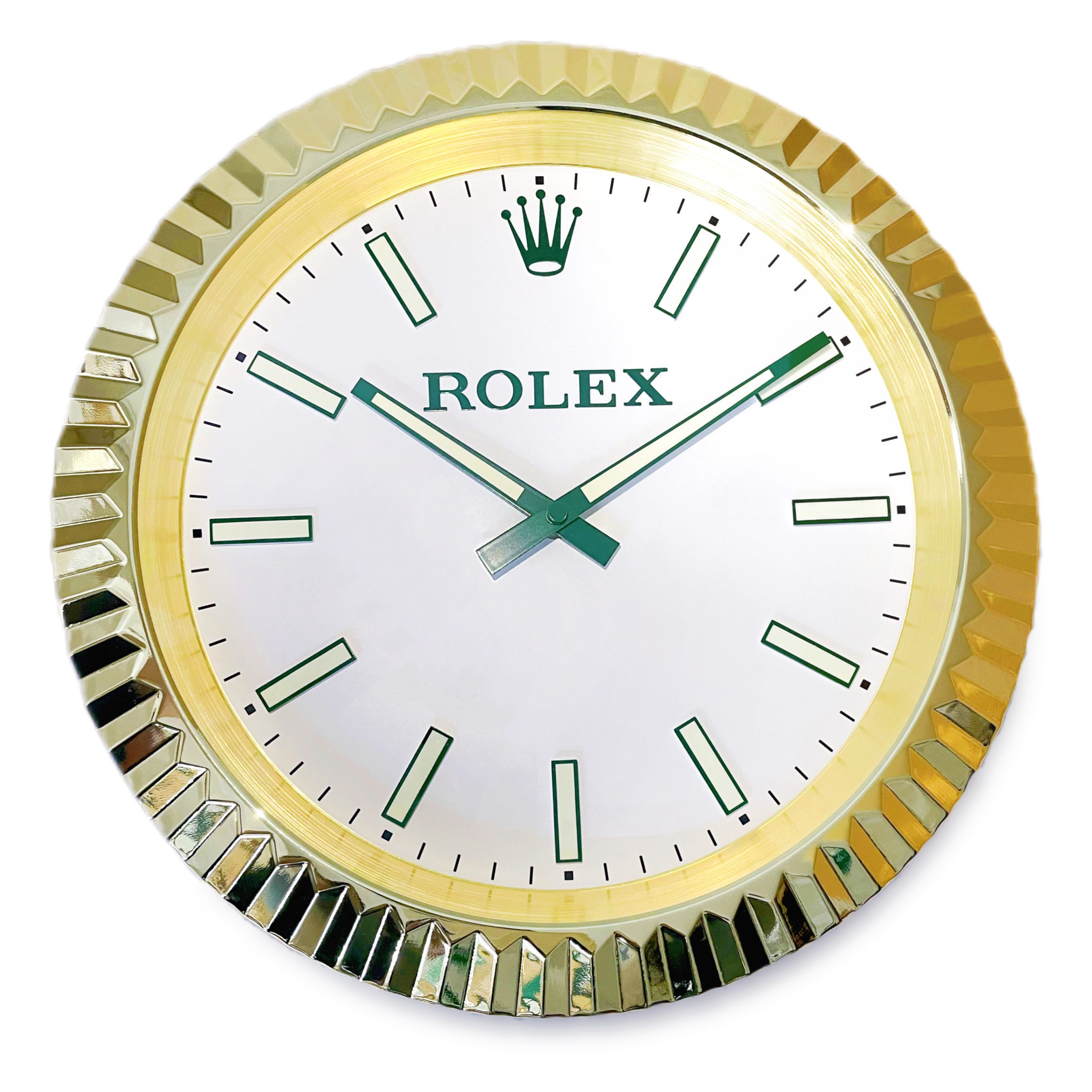 75398D4A-85C4-7092-5F5B-8E7D12C2EDAC Rolex Presidential Gold Edition Luminous Dial Wall Clock - Image 1