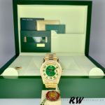 Rolex Day Date 118348 Green Diamond Dial Yellow Gold 36mm Unisex Replica Watch - Image 6