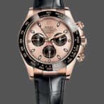 Rolex Cosmograph Daytona 116515LN Leather strap Black Pink Dial 40mm Mens Replica Watch