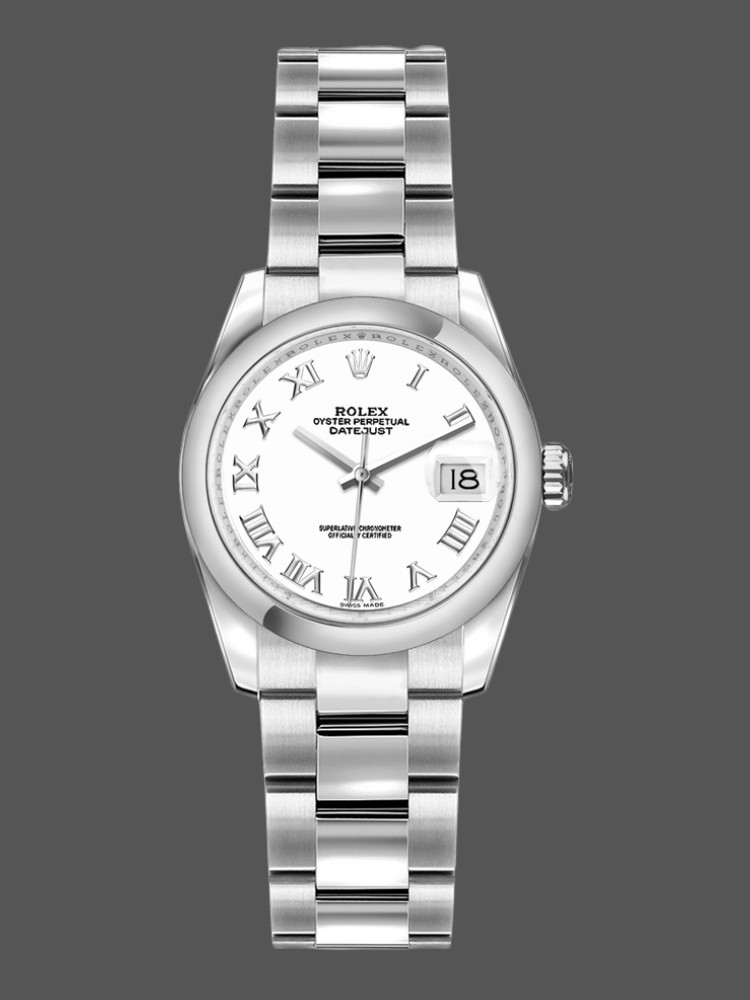 76699D4B-FF25-35E5-48E0-18F5A42A4B6D Rolex Datejust 179160 Oyster Bracelet White Roman Dial 26MM Lady Replica Watch - Image 1