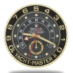 Rolex Yacht Master ll Gold & Black Wall Clock