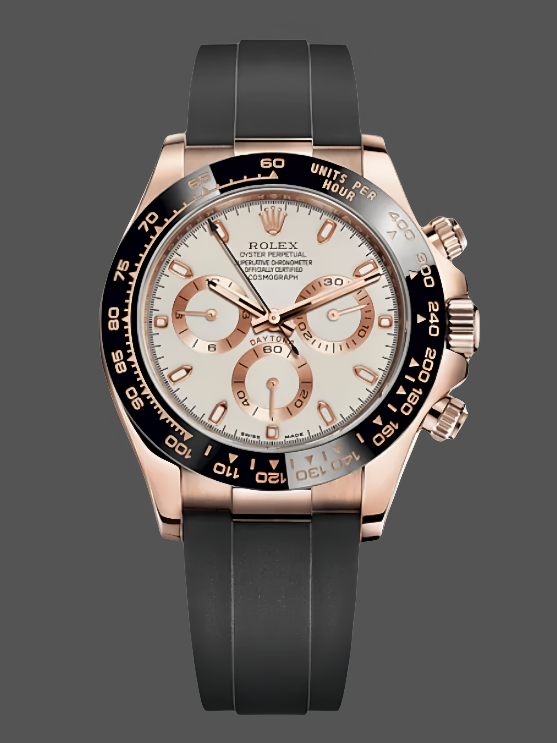 77A4DC15-274B-3340-D5C7-7516CD3ECA69 Rolex Cosmograph Daytona 116515LN Everose Gold Ivory Dial 40mm Mens Replica Watch - Image 1