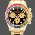 Rolex Daytona 116528 Rainbow Bezel Black Diamond Dial 40mm Mens Replica Watch