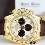 Rolex Daytona 116518 Ivory Dial Brown Leather Strap 40mm Mens Replica Watch - Image 4