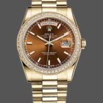 Rolex Day Date 118348 Chocolate Brown Dial Yellow Gold 36mm Unisex Replica Watch