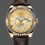 Rolex Sky-Dweller 326138 Champagne Arabic Dial Yellow Gold 42MM Mens Replica Watch