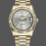 Rolex Day-Date 118238 Silver dial Fluted Bezel 36mm Unisex Replica Watch