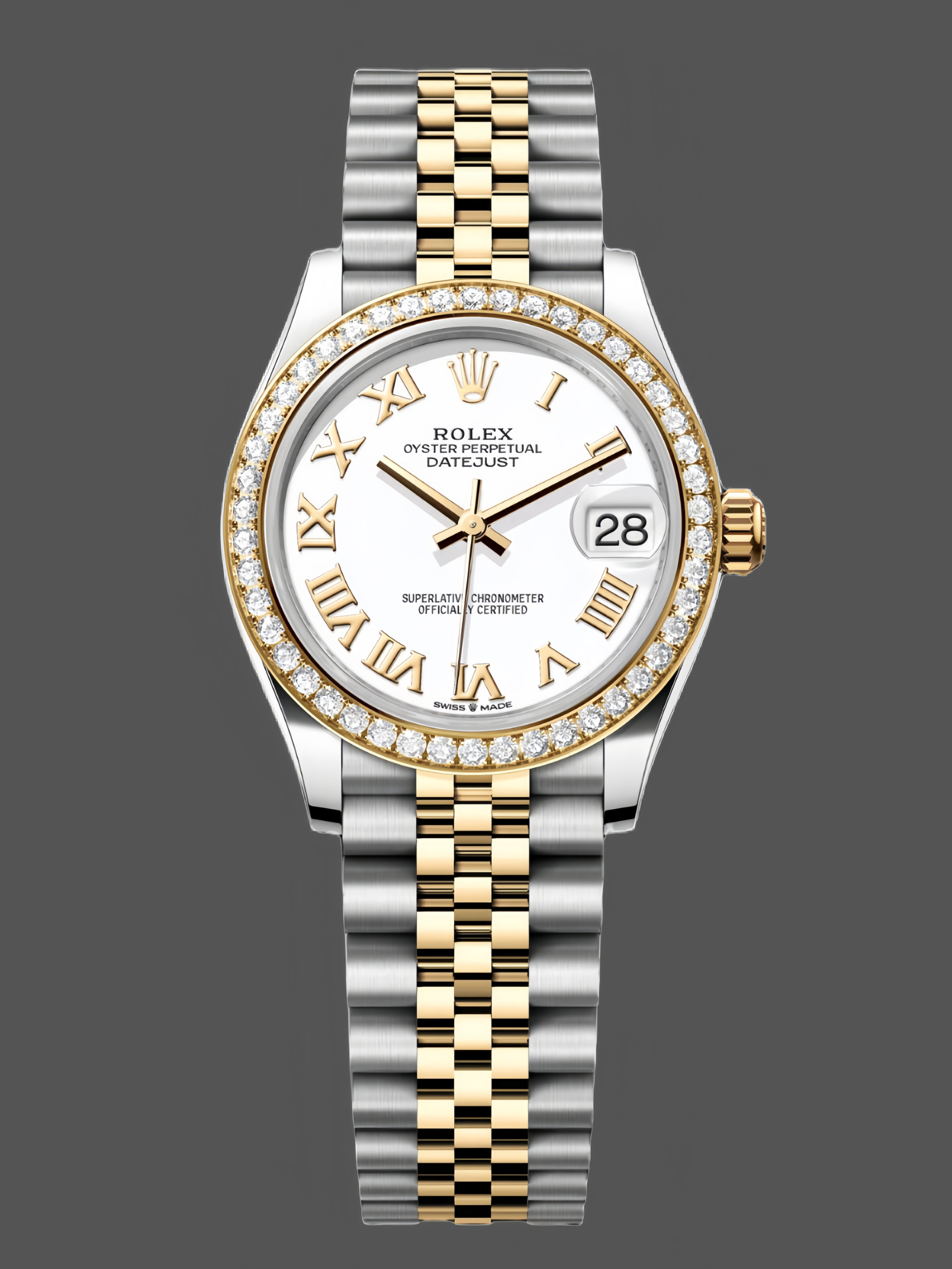 7999E47C-D259-2FBC-E055-3CE0BA1BB6E1 Rolex Datejust 31mm Stainless Steel and Yellow Gold 278383rbr 0002 White Roman Jubilee - Image 1