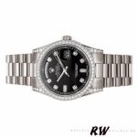 Rolex Day-Date 118389 White Gold Black Diamond Dial 36MM Unisex Replica Watch - Image 5