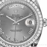 Rolex Day-Date 118389 Rhodium Grey Roman Numeral Dial 36MM Unisex Replica Watch - Image 2