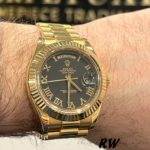 Rolex Day-Date 218238 Black Roman Numeral Dial Yellow Gold 41MM Mens Replica Watch - Image 5