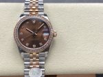 Rolex Datejust 31 m278381RBR 0028 Rose Gold Chocolate Diamond Dial Diamond Bezel Lady Watch - Image 3