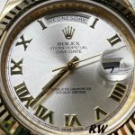 Rolex Day-Date 218238 Silver Roman Numeral Dial Yellow Gold 41MM Mens Replica Watch - Image 3