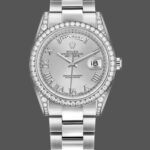 Rolex Day-Date 118389 Silver Roman Numeral Dial 36MM Unisex Replica Watch