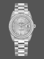 Rolex Day-Date 118389 Silver Roman Numeral Dial 36MM Unisex Replica Watch