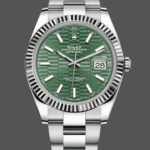 Rolex Datejust 126334 0029 Fluted Bezel Green Motif Dial 41MM Mens Replica Watch