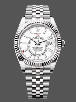Rolex Sky Dweller 42 White Dial Fluted Bezel M336934 0004 Men's Watch