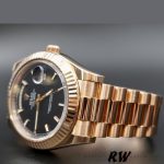 Rolex Day-Date 218235 Black Index Dial Rose Gold 41MM Mens Replica Watch - Image 3