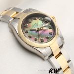 Rolex Datejust 179163 Black Mother of Pearl Dial Domed Dezel 26MM Lady Replica Watch - Image 3