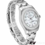 Rolex Pearlmaster 81339 White MOP Diamond Dial 34mm Lady Replica Watch - Image 2