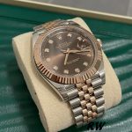 Rolex Datejust 126301 Rose Gold Chocolate Brown Diamonds Dial 41MM Mens Replica Watch - Image 3