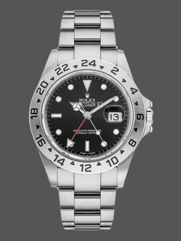 7CB227FE-3D07-CCE0-5874-D7C90CA73D8B Rolex Explorer II 16570 Stainless Steel Black Dial 40MM Mens Replica Watch - Image 1