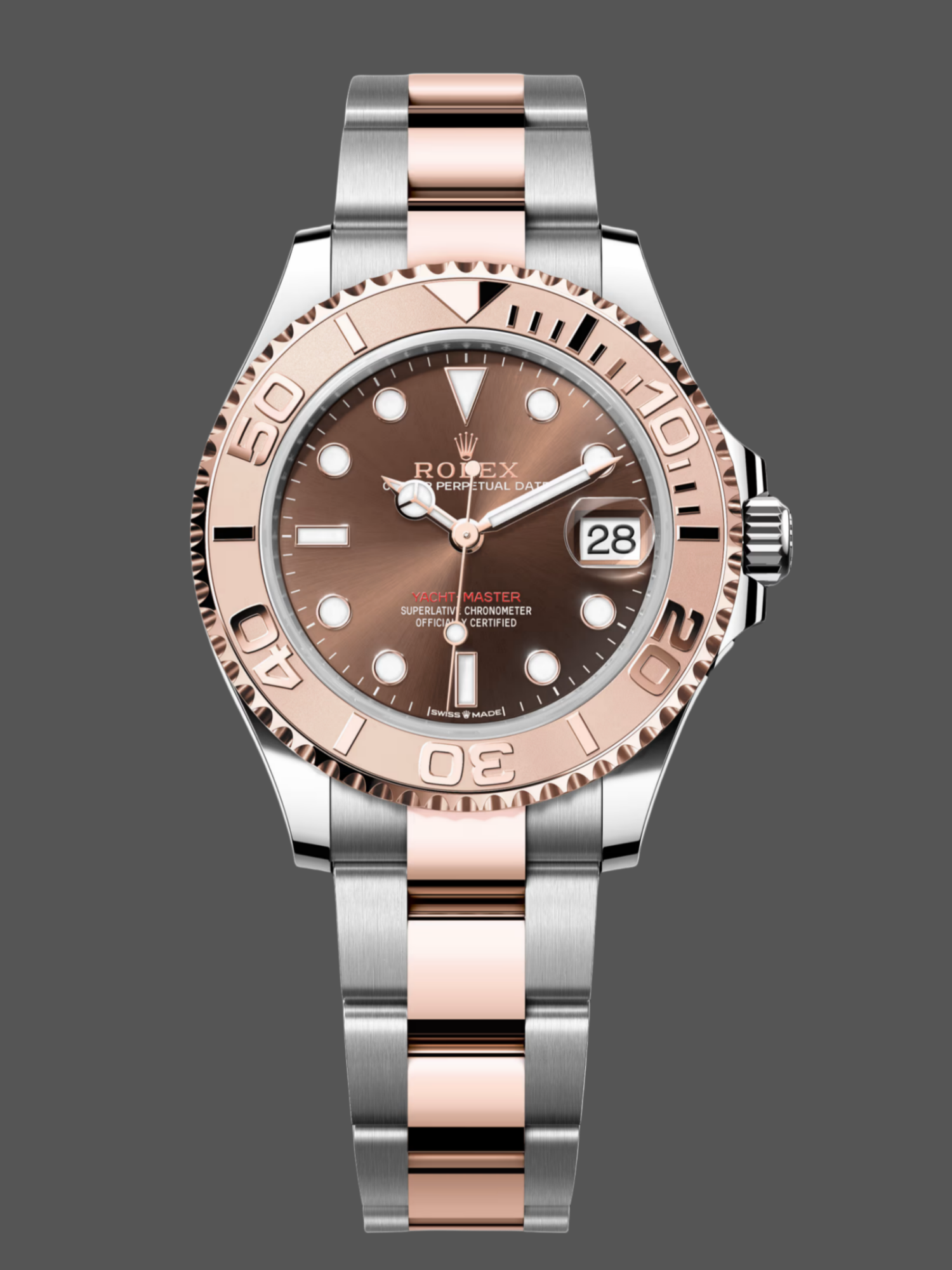 7CFD4502-AEEC-B614-4FE5-140B9C0AAD95 Rolex Yacht-Master 268621 Everose Bezel Chocolate Dial 37mm Unisex Replica Watch - Image 1