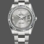 Rolex Day-Date 118239 white gold Silver Roman Numeral 36mm Unisex Replica Watch