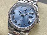 Rolex Day Date 36 Diamond Bezel Ice Blue Roman Dial m128396tbr 0019 - Image 5