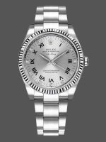 Rolex Oyster Perpetual Air-King 114234 Silver Roman Diamond Dial 41mm Replica Watch