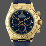 Rolex Cosmograph Daytona Yellow Gold Case Blue Dial 116518 Men's Watch