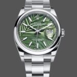 Rolex Datejust 126200 Olive Green Palm Motif Dial Stainless steel 36MM Unisex Replica Watch