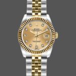 Rolex Datejust 179173 Champagne Diamond Dial Fluted Bezel 26MM Lady Replica Watch