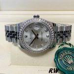Rolex Datejust 178384 Silver Diamonds Dial Diamond Bezel 31MM Lady Replica Watch - Image 4