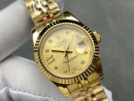 Rolex Datejust 279178 Champagne Diamond Dial Fluted Bezel 28mm Lady Replica Watch - Image 4