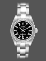 Rolex Oyster Perpetual 176234 Black Roman and Diamond Dial 26MM Lady Replica Watch