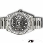 Rolex Day-Date 228349RBR Dark Rhodium Dial Diamond Bezel 40mm Mens Replica Watch - Image 3