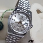 Rolex Day-Date 118239 Silver Diamond Dial 36mm Unisex Replica Watch - Image 3