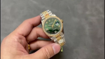 Rolex Datejust 36 Yellow Gold & Diamonds Olive Green Diamond Pave Roman Dial m126283rbr 0011 - Image 2