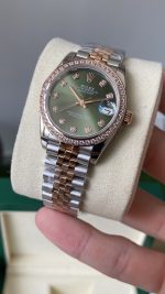 Rolex Datejust Olive Green Diamond Steel & Rose Gold 279381RBR 0007 Lady Watch - Image 3
