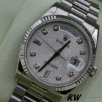 Rolex Day-Date 118239 white gold Jubilee Silver Dial 36mm Unisex Replica Watch - Image 3