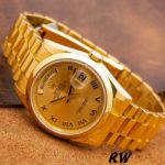 Rolex Day-Date 118208 Champagne Dial Roman Numerals 36mm Unisex Replica Watch - Image 4