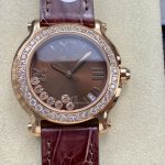 Chopard Happy Sport Diamond Bezel Brown Quartz 278475-3037