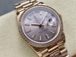 Rolex Day-Date 228345RBR 0007 Sundust Diamond Dial Diamond Bezel 40mm Mens Replica Watch - Image 4