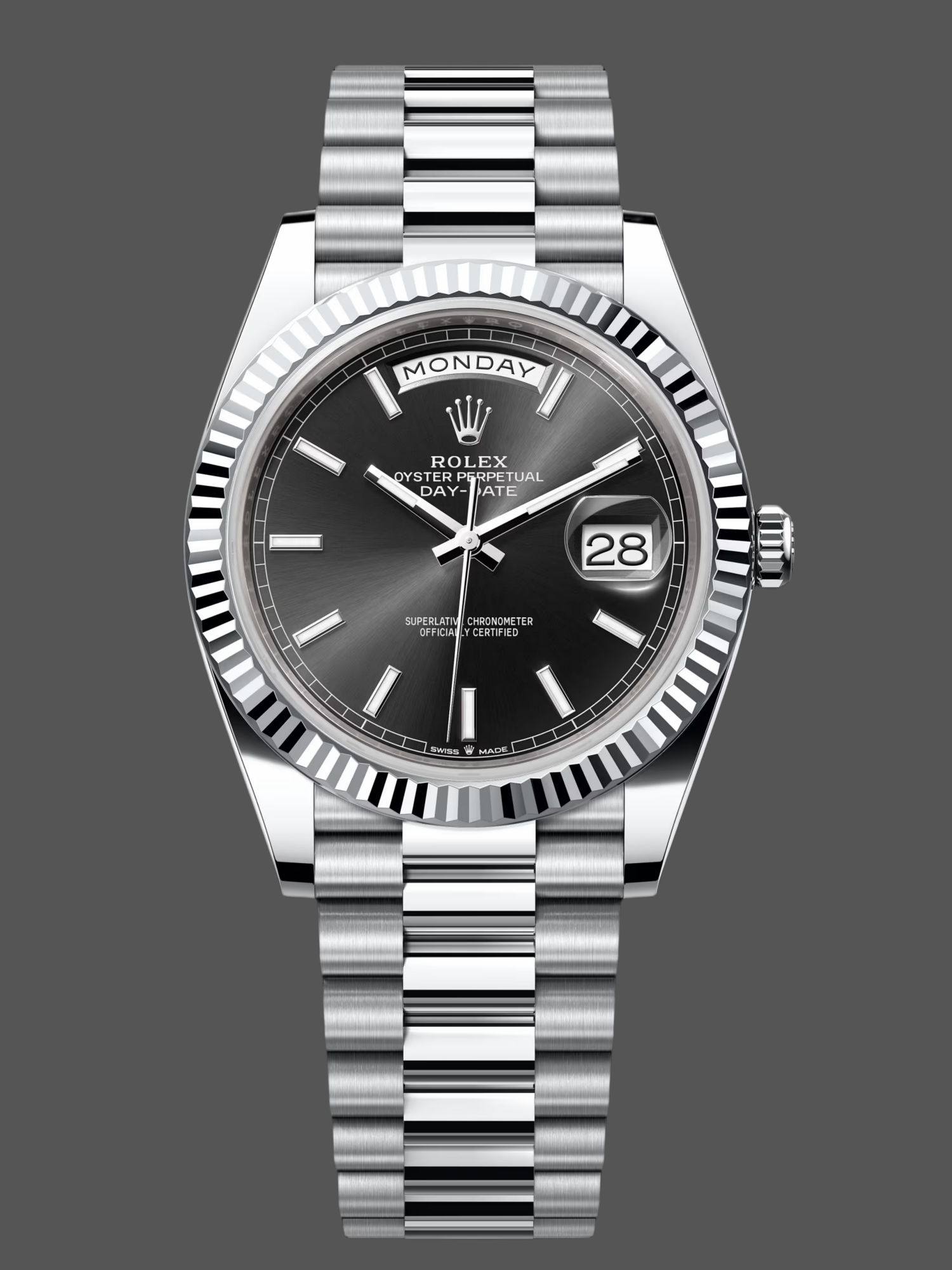 81A75253-7C17-E516-A6C8-7DC2800009CC Rolex Day Date 40 Platinum Black Dial M228236 0003 Men's Watch - Image 1